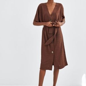 Zara brown midi dress